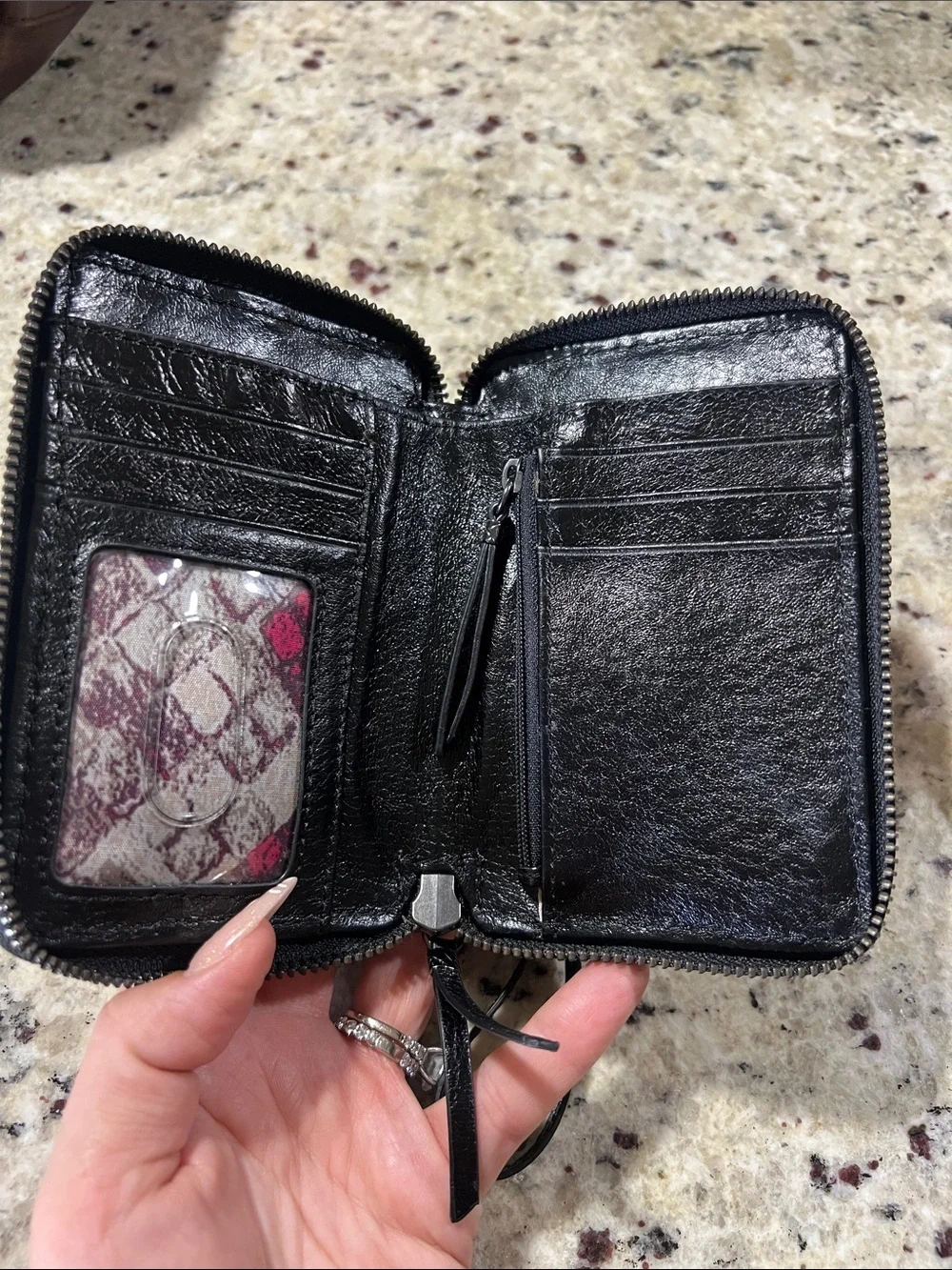 Elliott Lucca Black Woven Leather Wristlet Wallet